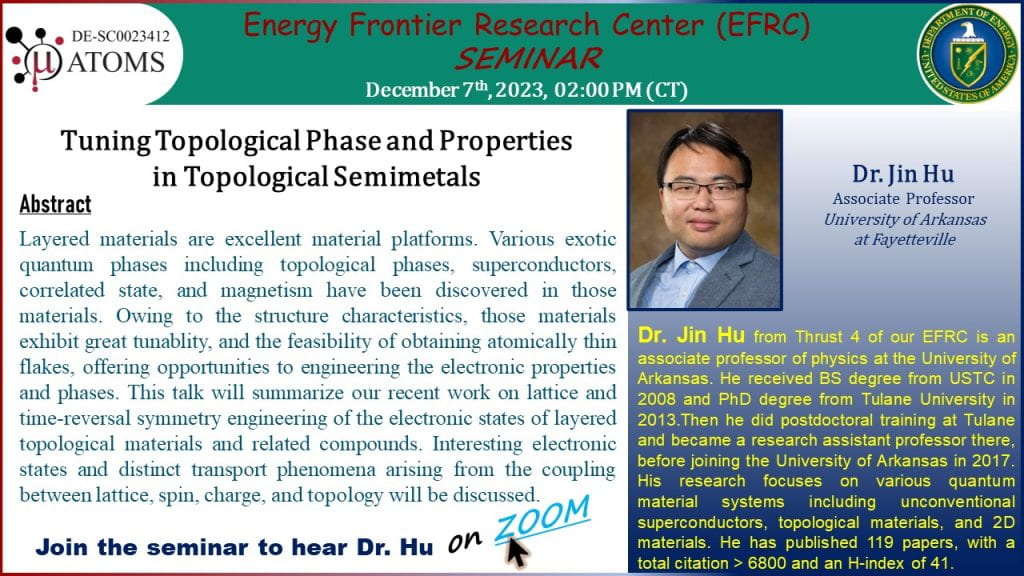 EFRC Seminar Jin Hu